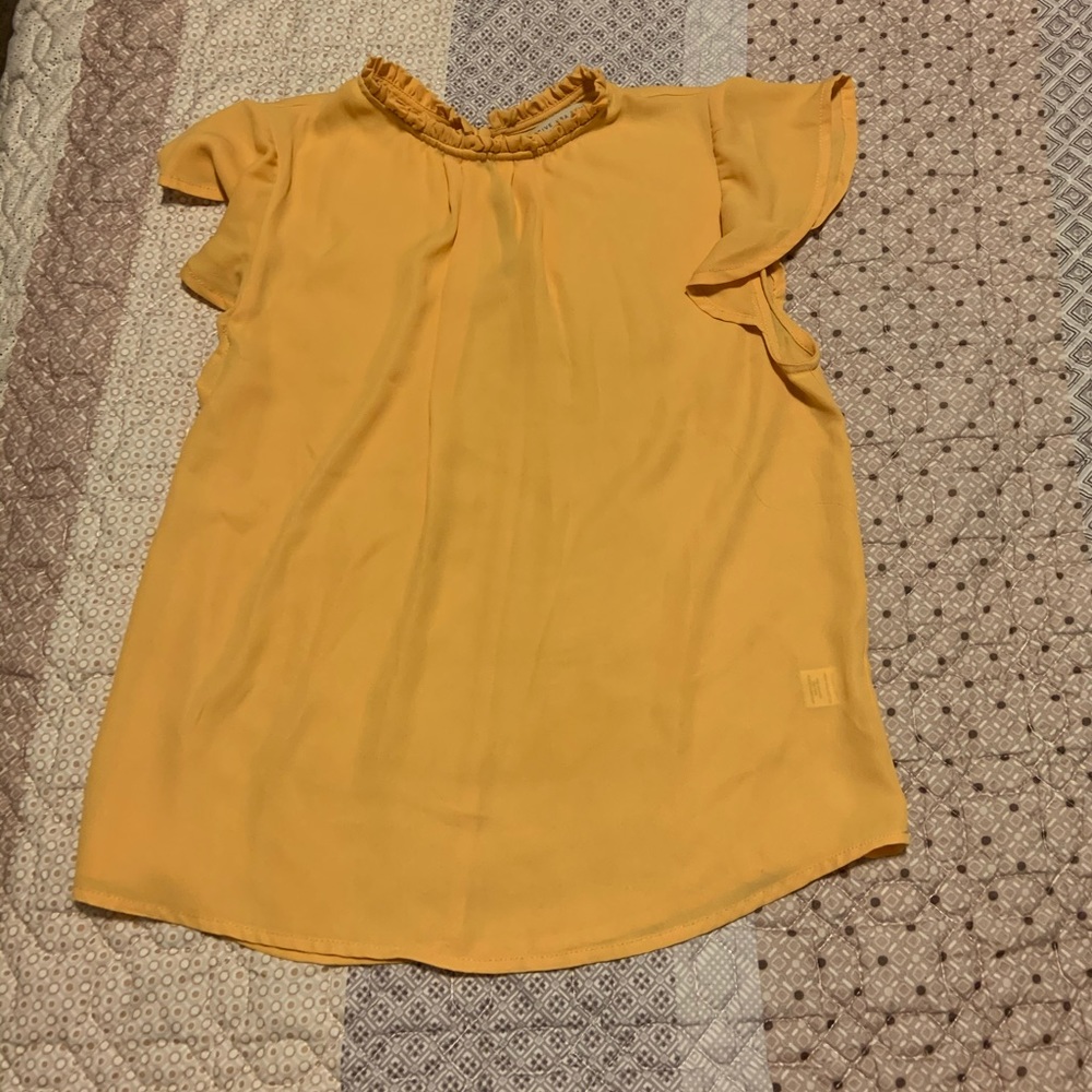 Yellow Short Sleeve Blouse